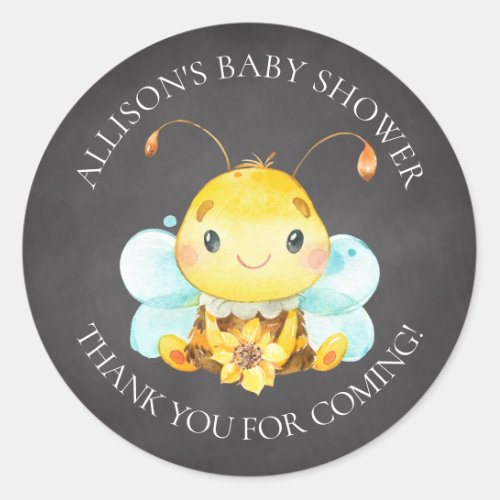 Sweet Little Honey Bee Baby Shower Thank You  Clas Classic Round Sticker