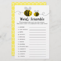 Sweet Little Honey Bee Baby Shower Word Scramble