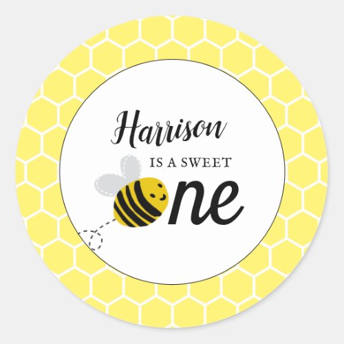 Sweet Little Honey Bee Birthday Classic Round Sticker