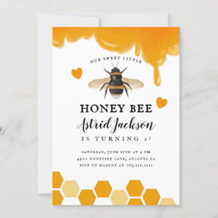 Sweet Little Honey Bee Birthday Party Invitation