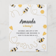 Sweet Little Honey Bee Birthday Party invitation Flyer