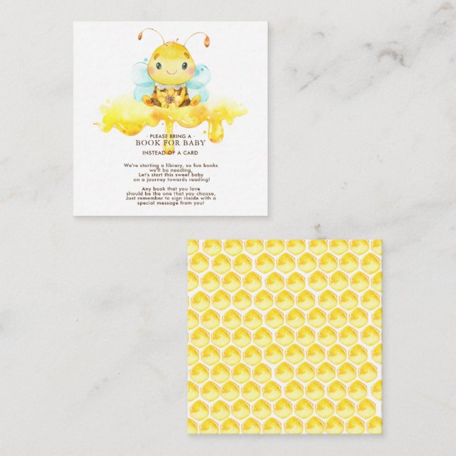 Sweet Little Honey Bee  Book for Baby  Enclosure Card (Front/Back)