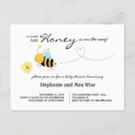 Sweet Little Honey Bee Couples Baby Shower Invitation Postcard