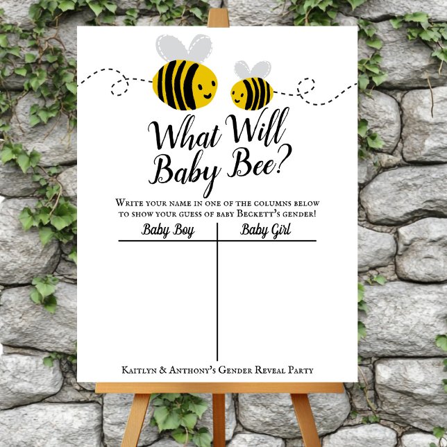 Sweet Little Honey Bee Gender Reveal Party Voting Foam Board (Creator Uploaded)