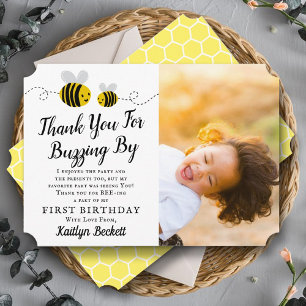 Sweet Little Honey Bee Photo Thank You Card