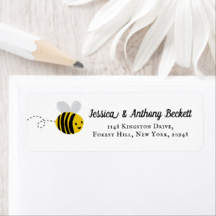 30 Custom Cartoon Bee Personalized Address Labels 