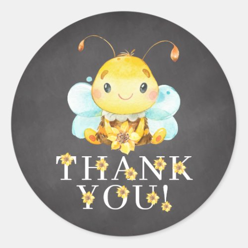 Sweet Little Honey Bee Thank You Favor  Classic Ro Classic Round Sticker