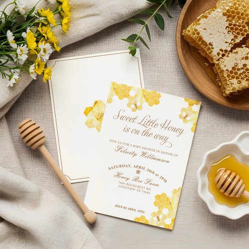 Sweet Little Honey On The Way  Bee Baby Shower Invitation