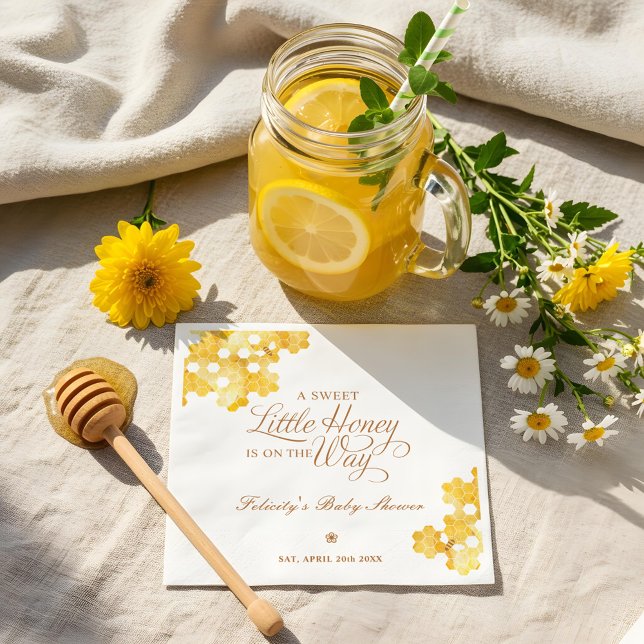 Sweet Little Honey On The Way Bee Baby Shower Napkins (Sweet Little Honey On The Way Bee Baby Shower Napkins)