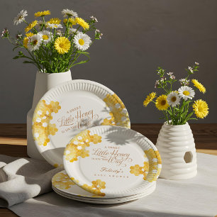 Sweet Little Honey On The Way Bee Baby Shower Paper Plates