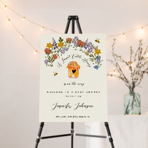 Sweet Little Honey Vintage Flowery Baby Shower Foam Board
