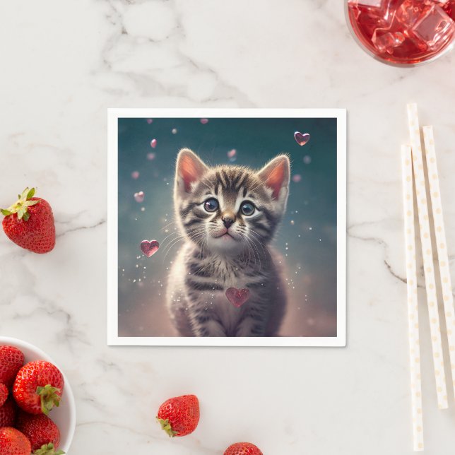 Sweet Little Kitten Love Napkins (Insitu)