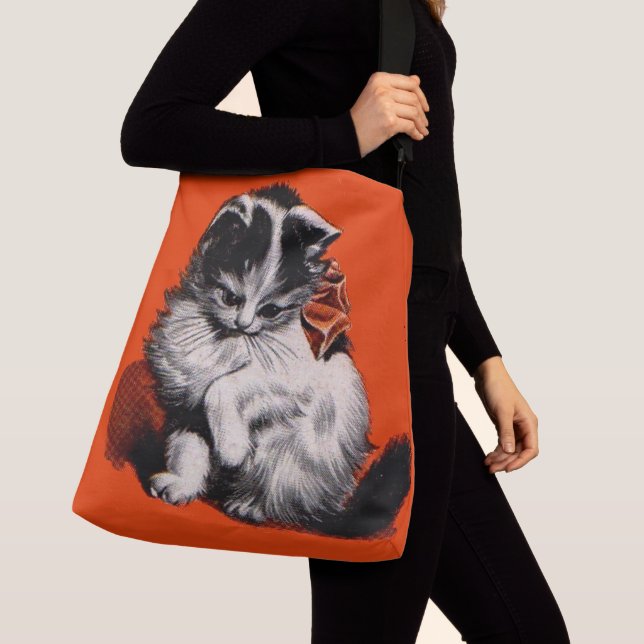 sweet little kitten print crossbody bag (Close Up)