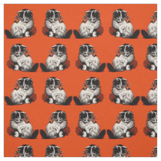 sweet little kitten print fabric