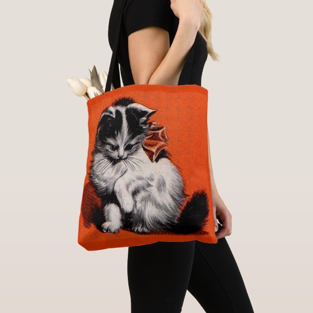 sweet little kitten print tote bag (Close Up)