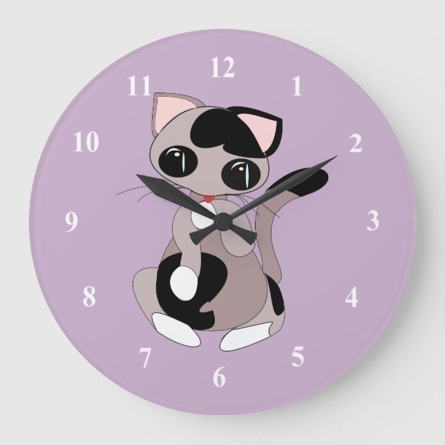 Sweet Little Kitty Large Clock (Front)