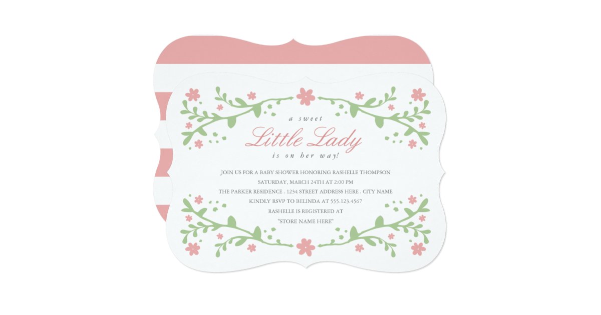 Little Lady Baby Shower Invitations 3