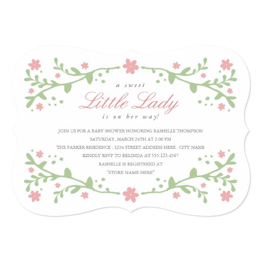 Little Lady Baby Shower Invitations 5