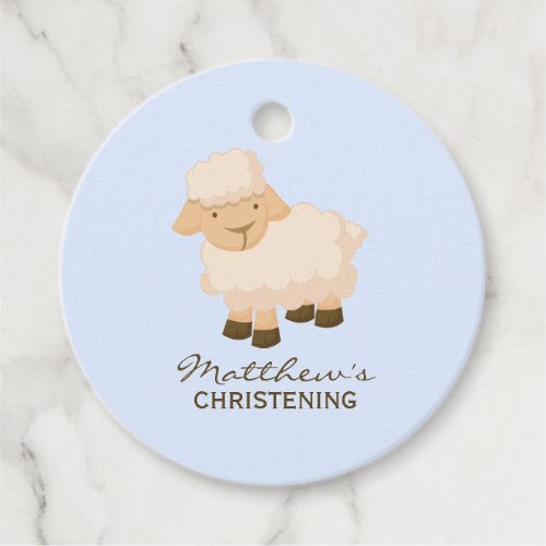 Sweet Little Lamb Baby Baptism Favor Tags
