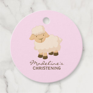Sweet Little Lamb Baby Christening Favor Tags