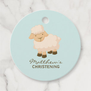 Sweet Little Lamb Baby Christening Favor Tags