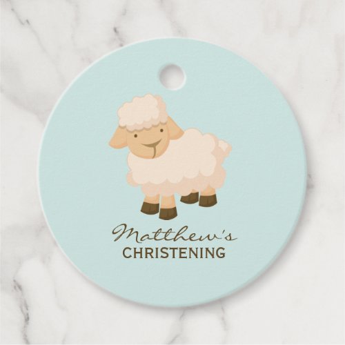 Sweet Little Lamb Baby Christening Favor Tags
