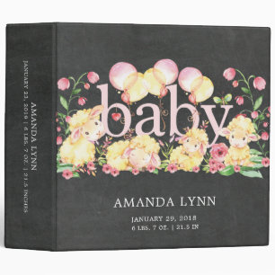 Sweet Little Lamb Baby Photo Album 3 Ring Binder