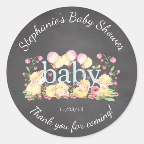 Sweet Little Lamb Baby Shower Favor Sticker
