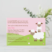 Sweet Little Lamb Baby Shower Invitation (Standing Front)