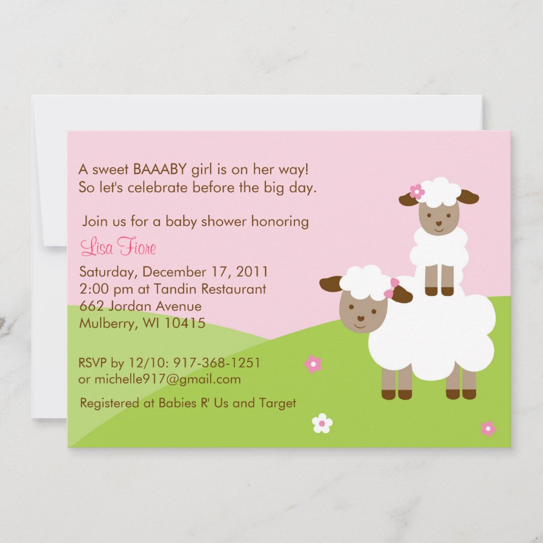 Sweet Little Lamb Baby Shower Invitation Zazzle