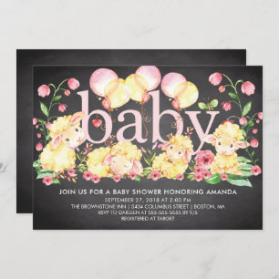 Sweet Little Lamb Baby Shower Invitation
