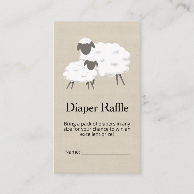 Sweet Little Lamb Baby Shower Raffle Ticket (Front)