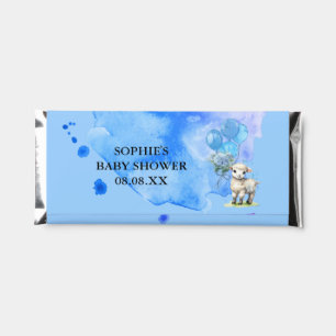 Sweet little lamb blue hydrangea wrapper hershey bar favors