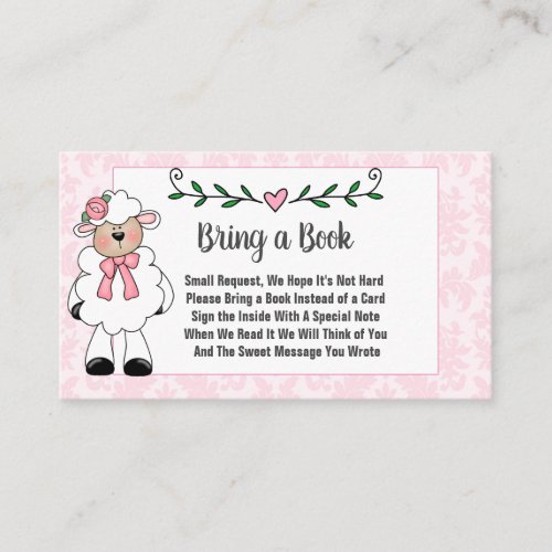 Sweet Little Lamb Bring A Book Enclosure Card