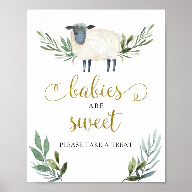 Sweet Little Lamb Greenery Babies are Sweet Poster (Front)