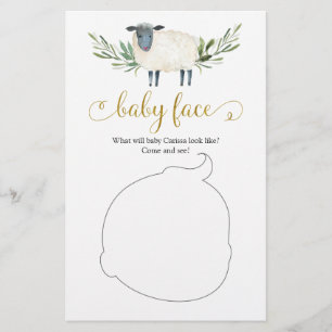 Sweet Little Lamb Greenery Baby Shower Baby Face