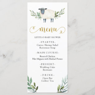 Sweet Little Lamb Greenery Baby Shower Menu
