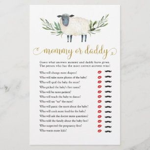 Sweet Little Lamb Greenery Mommy or Daddy