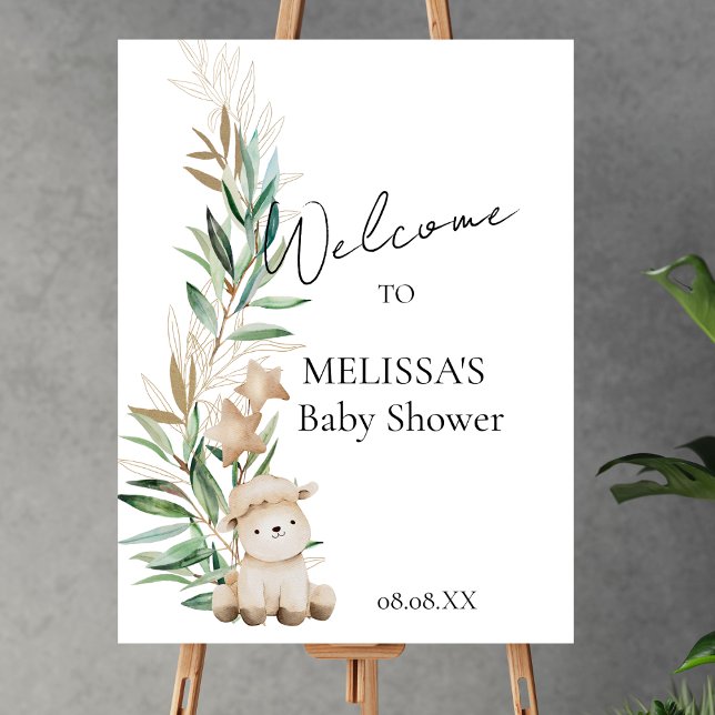 Sweet Little Lamb Greenery Welcome Sign (Creator Uploaded)