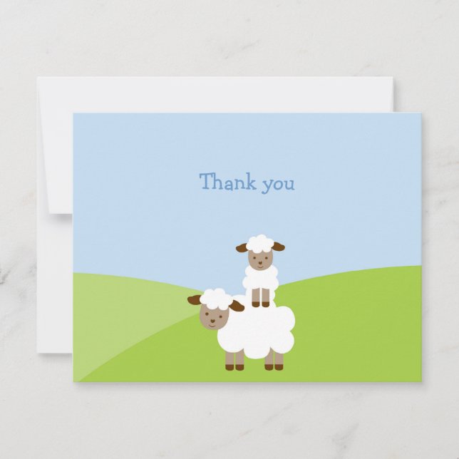 Sweet Little Lamb Thank You Note Cards (Front)