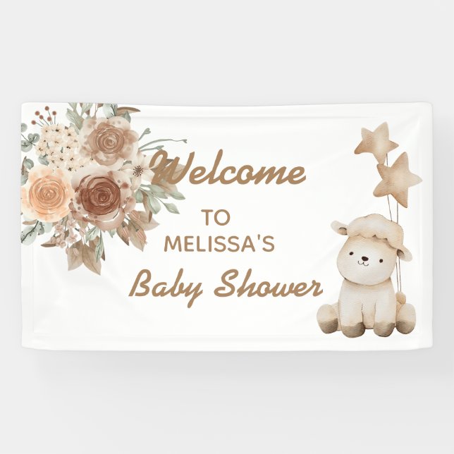 Sweet Little Lamb Welcome Sign Banner (Horizontal)
