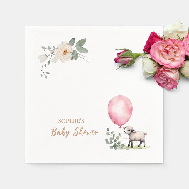 Sweet Little Lamp Pink Floral Napkins (Creator Uploaded)