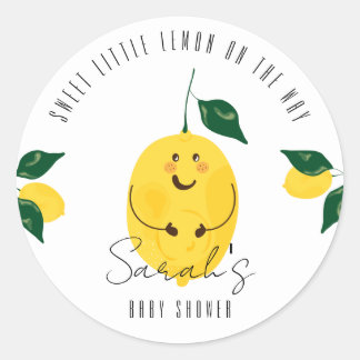 Sweet little lemon on the way classic round sticker