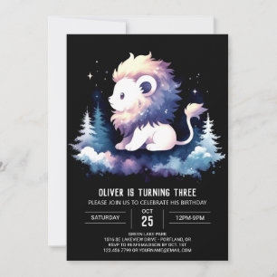 Sweet Little Lion Birthday  Invitation