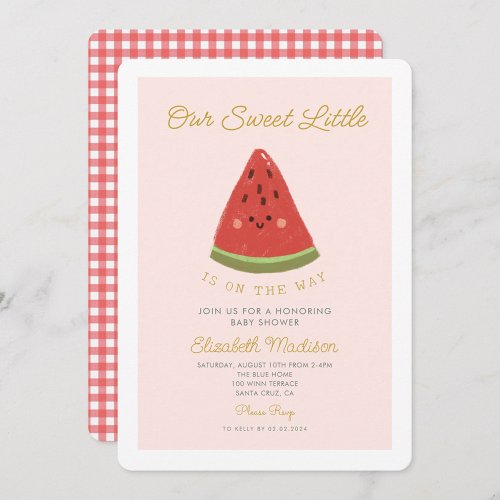 Sweet Little Melon is On the way Baby Shower Invitation