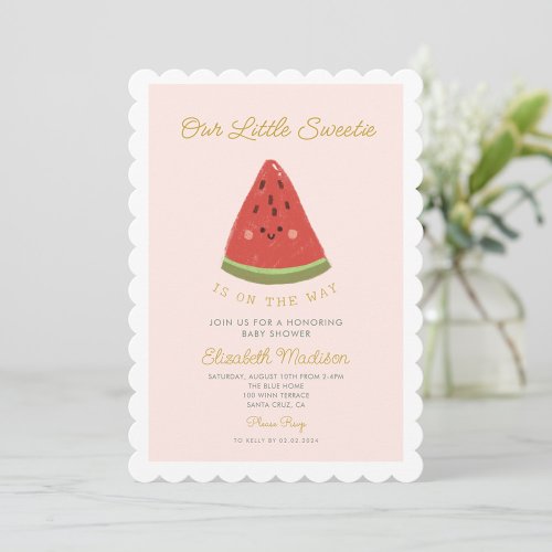 Sweet Little Melon is On the way Baby Shower Invitation