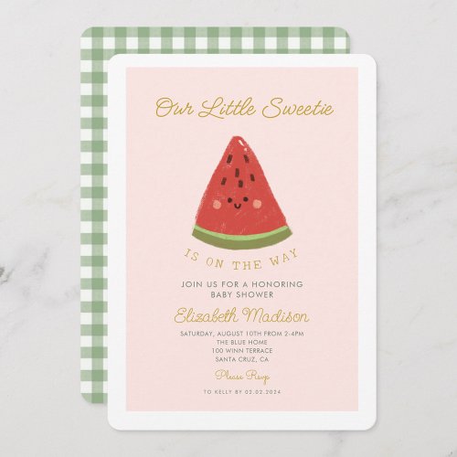 Sweet Little Melon is On the way Baby Shower Invitation