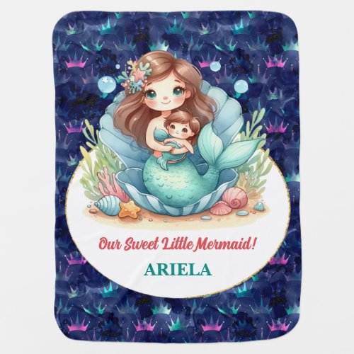 Sweet Little Mermaid Baby Blanket