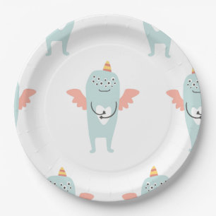 Sweet Little Mint Green Monster Party Plate