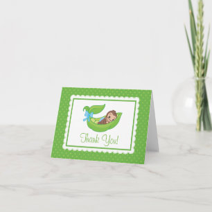 Sweet Little Monkey Pea Pod Thank You Note Card